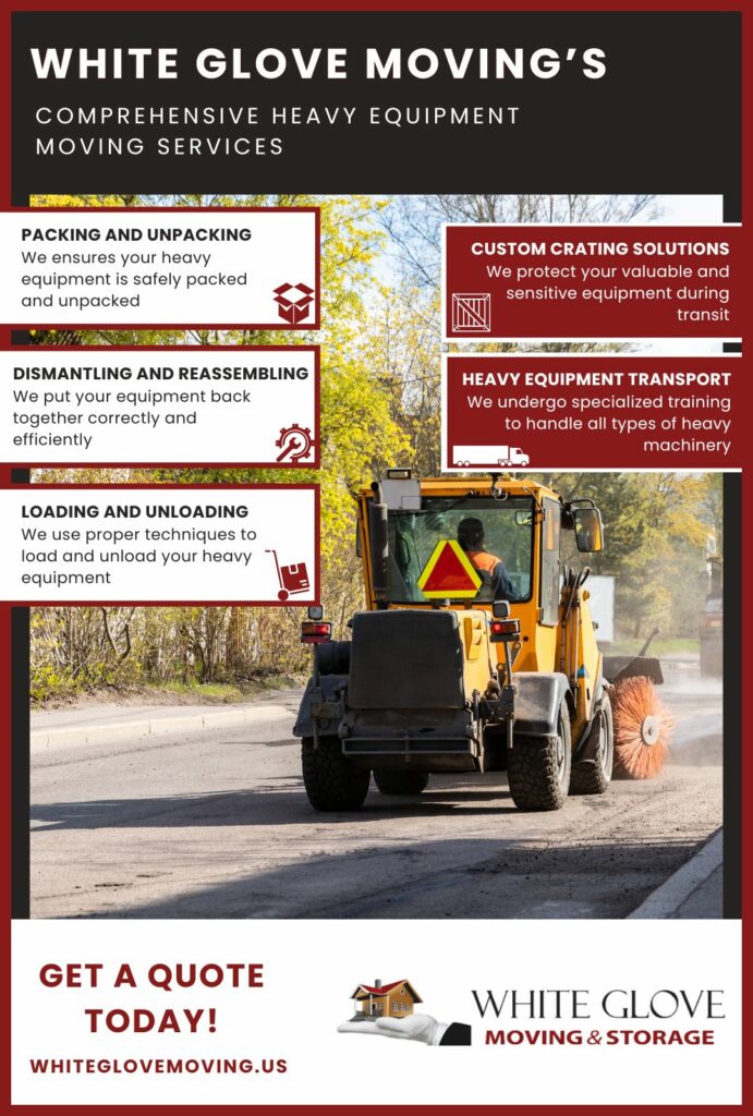 White Gloves Moving's Comprehensive Heavy Equipment Moving Services infographic