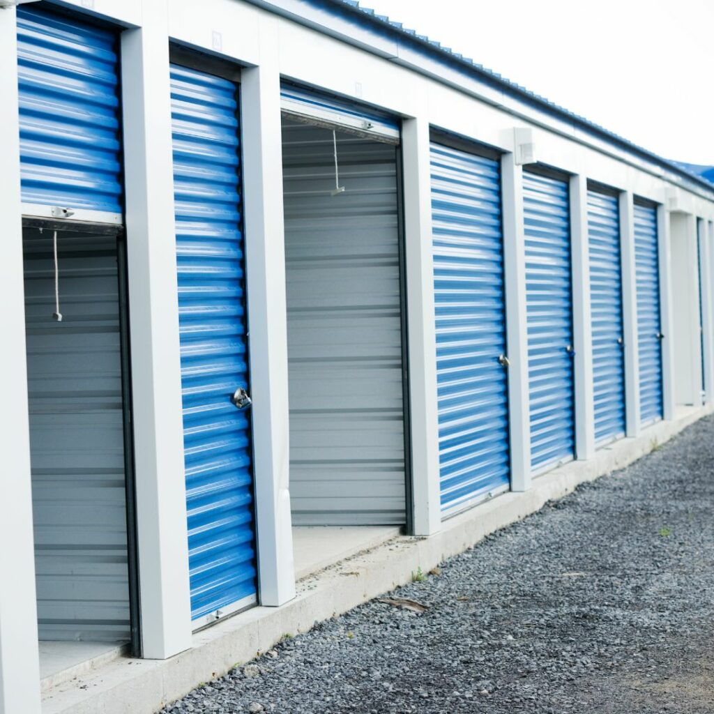 blue storage units